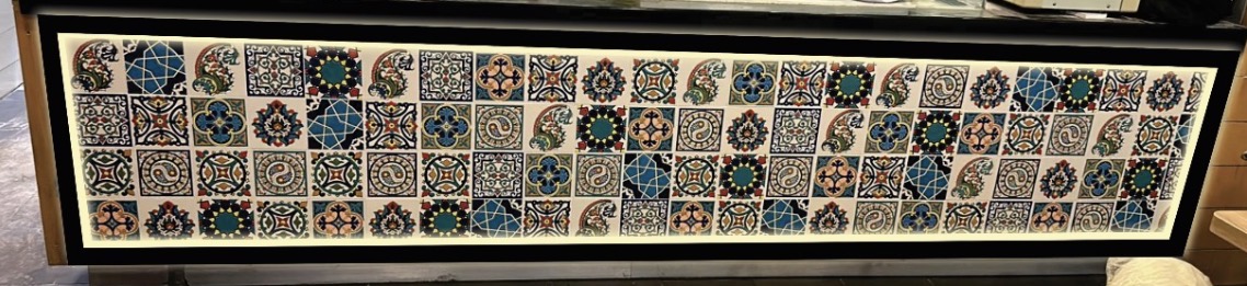 Hand-painted Persian tilework — a signature interior detail
