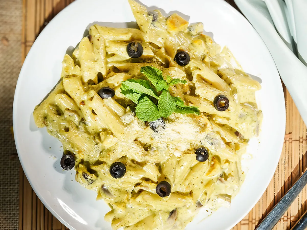Penne Pesto at Kabab Planet