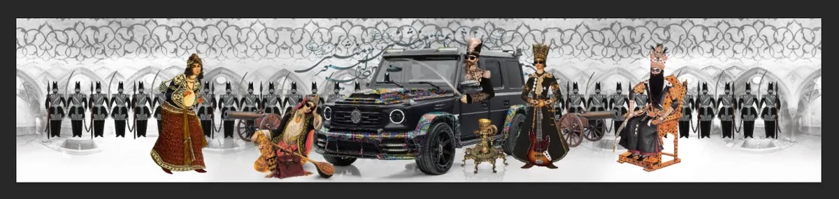 A Qajar-era Persian tableau reimagined for Kabab Planet